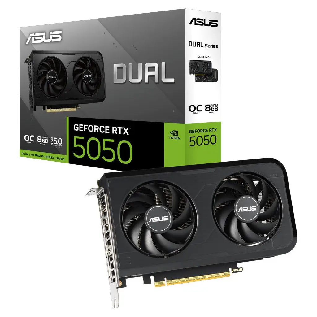 ASUS DUAL-RTX5050-O8G-NVIDIA-GEFORCE-RTX 5050-8GB GDDR6-128bit-2677MHz-HDMI-3xDP-DLSS4 EKRAN KARTI