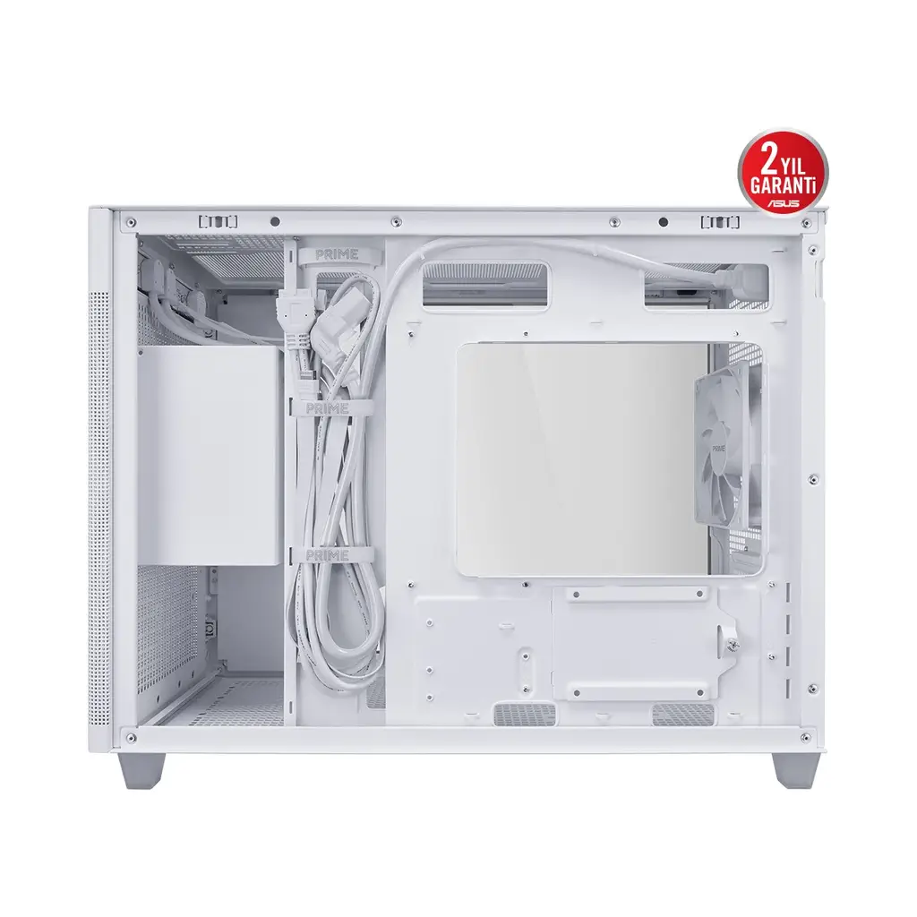 ASUS PRIME AP201 BEYAZ MICRO ATX TEMPERLİ CAM ALET GEREKTİRMEYEN YAN PANELLER VE TOZ FİLTRELİ IZGARAYA SAHİP 360 MM SOĞUTUCU 338 MM UZUNLUĞA KADAR EKR
