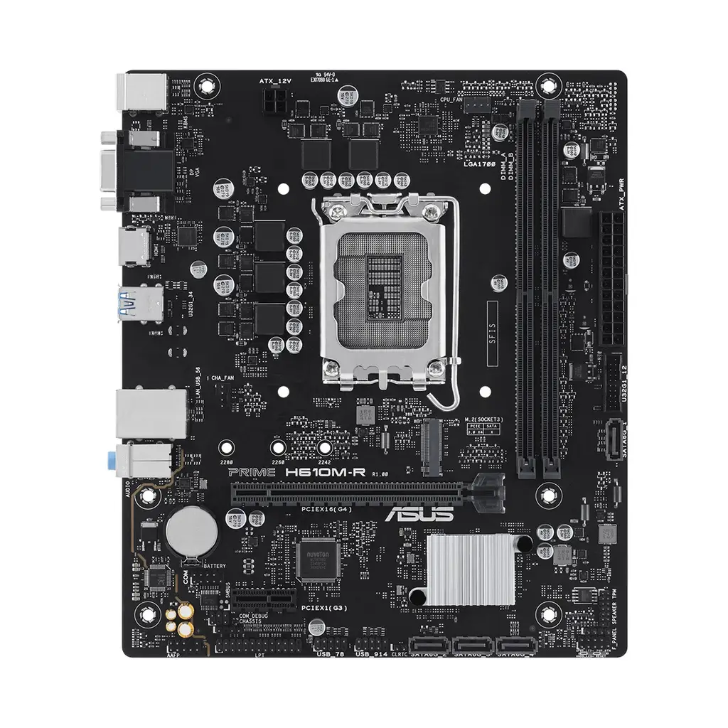 ASUS PRIME H610M-R-SI Intel H610 LGA1700 DDR5 5600 DP HDMI VGA M2 USB3.2 mATX ASUS 5X PROTECTION III - Beyaz Kutu