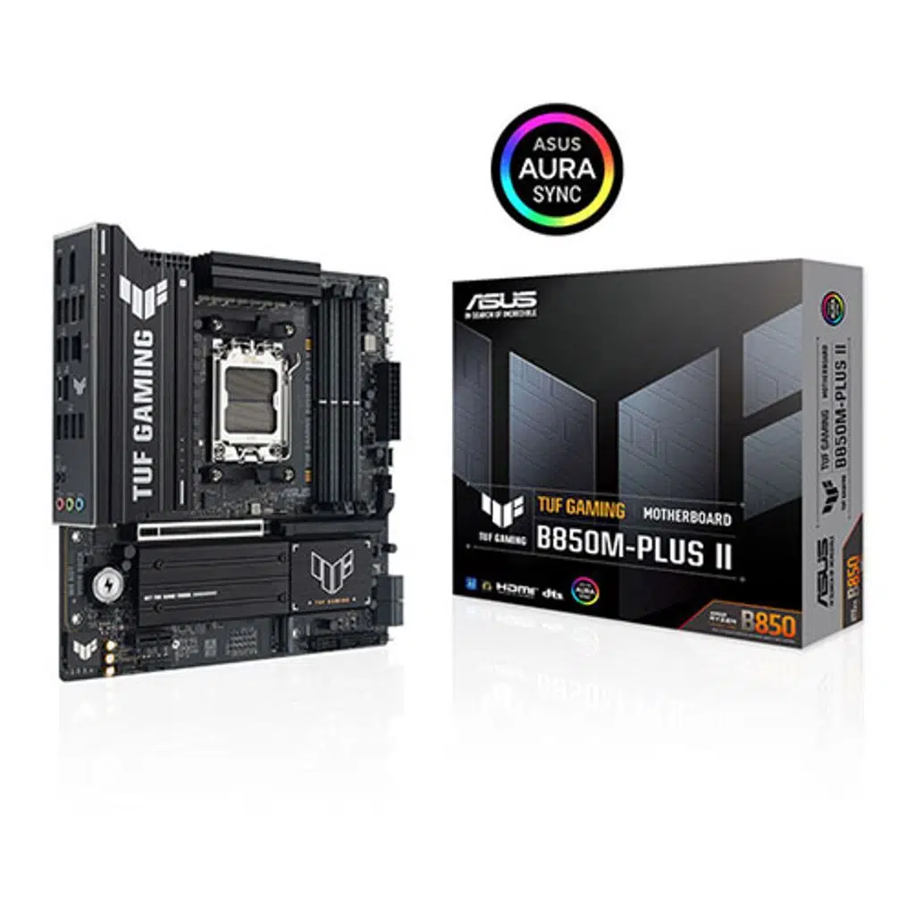 ASUS TUF GAMING B850M-PLUS II AMD B850 AM5 DDR5 8000 DP HDMI 3x M2 USB3.2 Gen 2x2 AURA RGB 2.5Gbit LAN mATX 14+2+1 Güç Aşamaları, 1xGen5 M.2, Ready fo