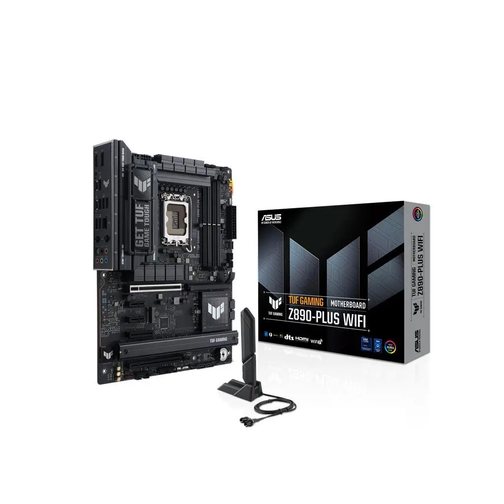 ASUS TUF GAMING Z890-PLUS WIFI Intel Z890 LGA1851 DDR5 8600 DP HDMI USB4 4x M2 USB3.2 WiFi 7 + BT AURA RGB 2.5Gbit LAN ATX 16+1+2+1 Güç Aşamaları, Thu