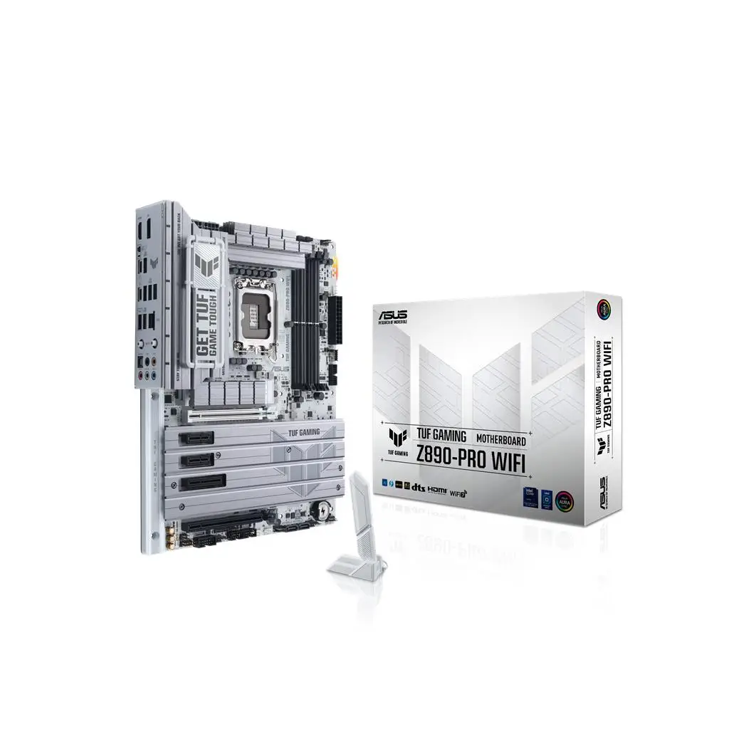 ASUS TUF GAMING Z890-PRO WIFI Intel Z890 LGA1851 DDR5 8600 DP HDMI 2xUSB4 4x M2 USB3.2 WiFi 7 + BT AURA RGB 2.5Gbit LAN ATX 16+1+2+1 Güç Aşamaları, Th