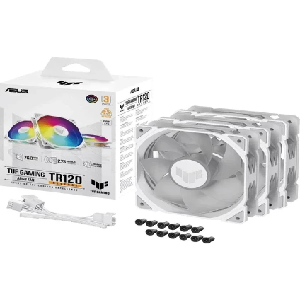 ASUS TUF TR120 REVERSE SOĞUTUCU KASA RADYATÖR FANI TERS HAVA AKIŞI ADRESLENEBİLİR ARGB 120MM 3 IN 1 BEYAZ