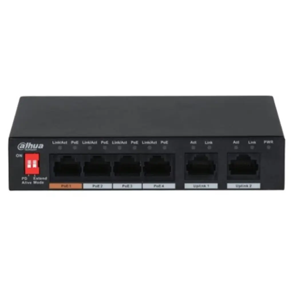 DAHUA 6port 60w 4port PoE PFS3006-4ET-60-V2 10/100 Yönetilemez Switch