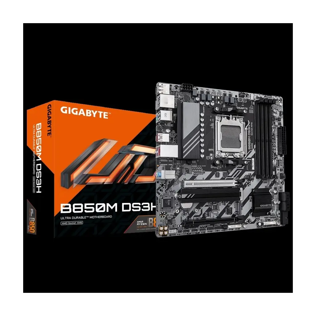 GIGABYTE B850M DS3H, 4xDDR5, 2xM.2, 2xDP, HDMI, Type-C, AM5 Soket GAMING Anakart