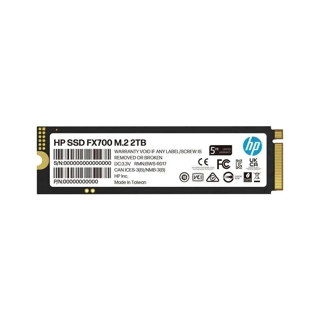 HP 8U2N5AA, FX700, 2TB, 6200-7200Mb/s, Gen4, NVMe PCIe M.2, 3D NAND, SSD