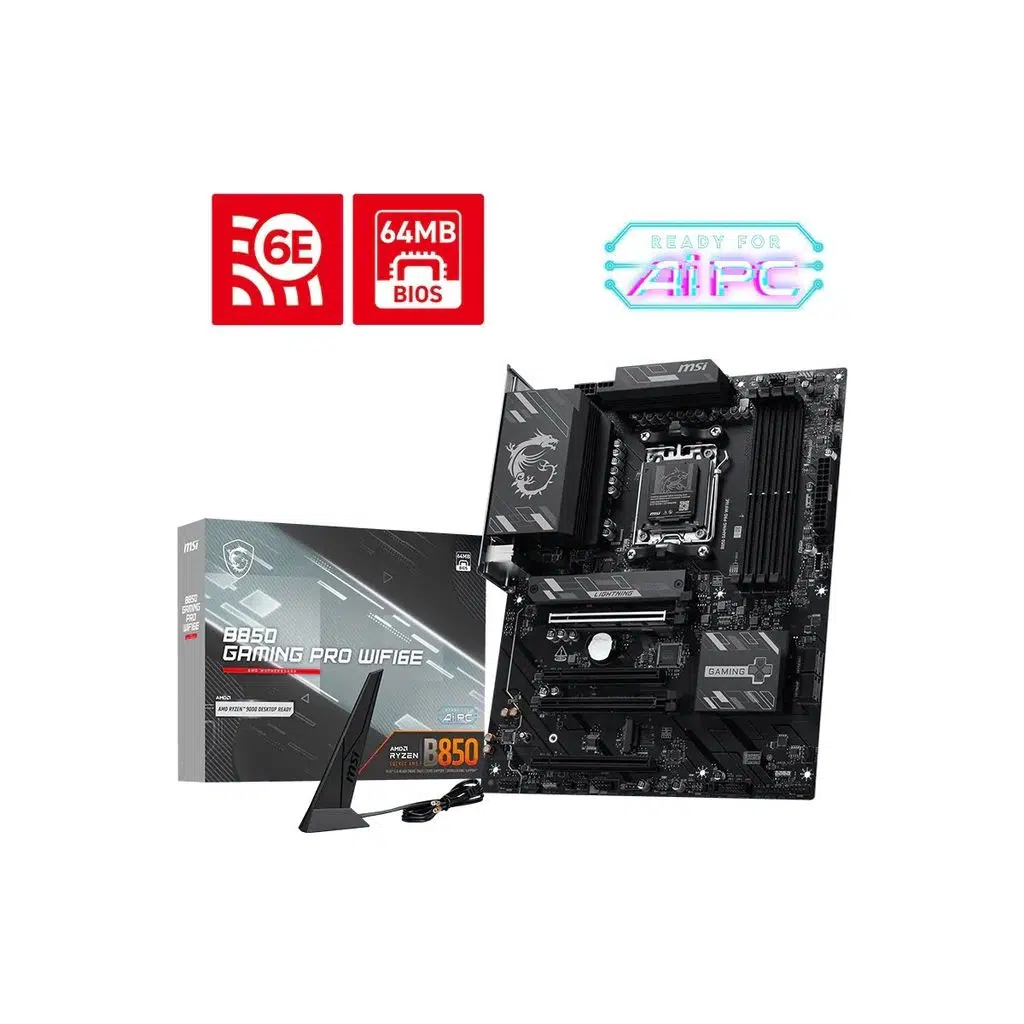 MSI MB B850 GAMING PRO WIFI6E AM5 DDR5 8200MHZ(OC) DP 1X HDMI 2x M.2 4x PCI-E x16 USB 10Gbs 2,5G LAN WI-FI 6E ATX