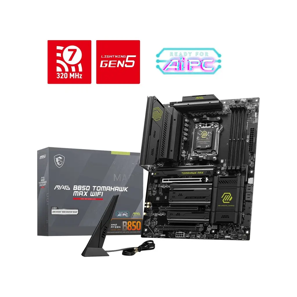 MSI MB MAG B850 TOMAHAWK MAX WIFI AM5 DDR5 8400MHZ(OC) HDMI 4x M.2 USB 10Gbs 5G LAN WI-FI 7 ATX