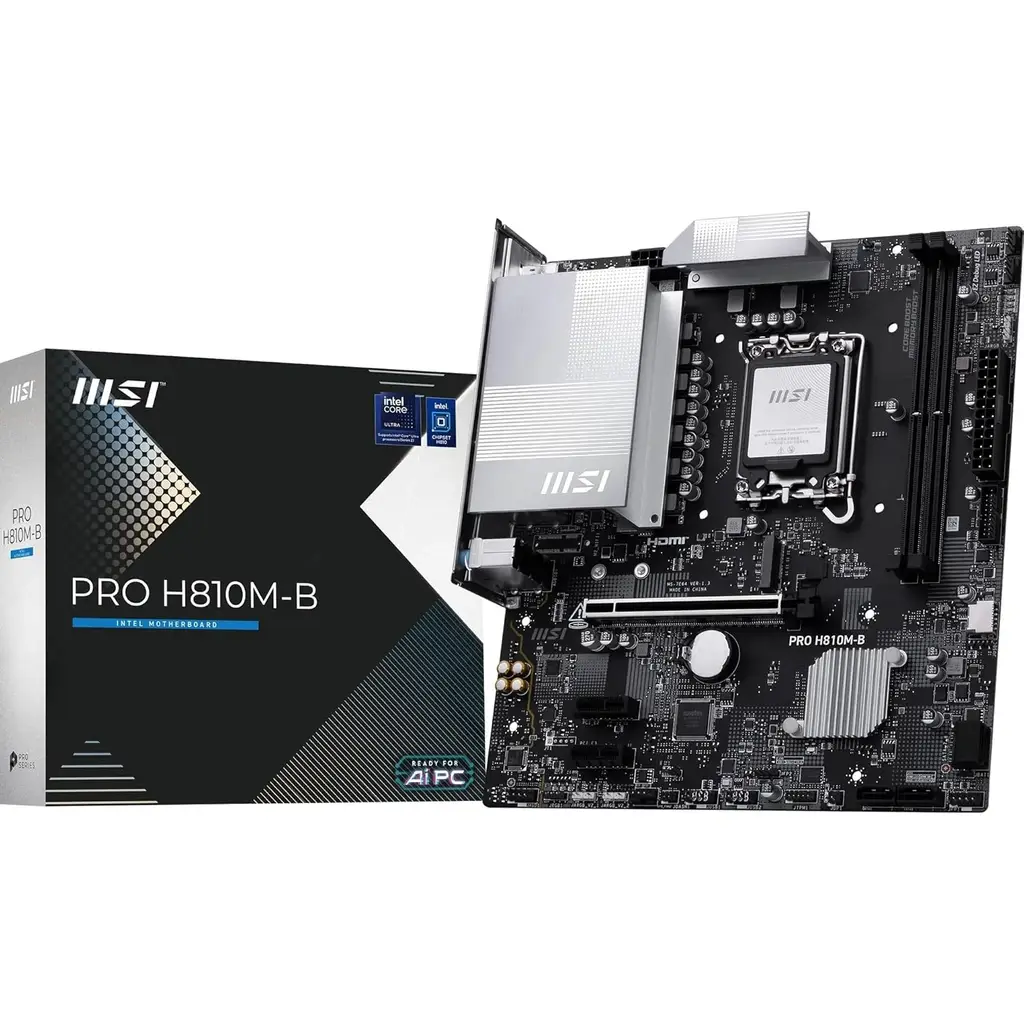 MSI PRO H810M-B SOKET 1851 DDR5 6500 MHZ(OC) 1XM.2 USB 10GBPS HDMI DP 2.5G LAN MATX