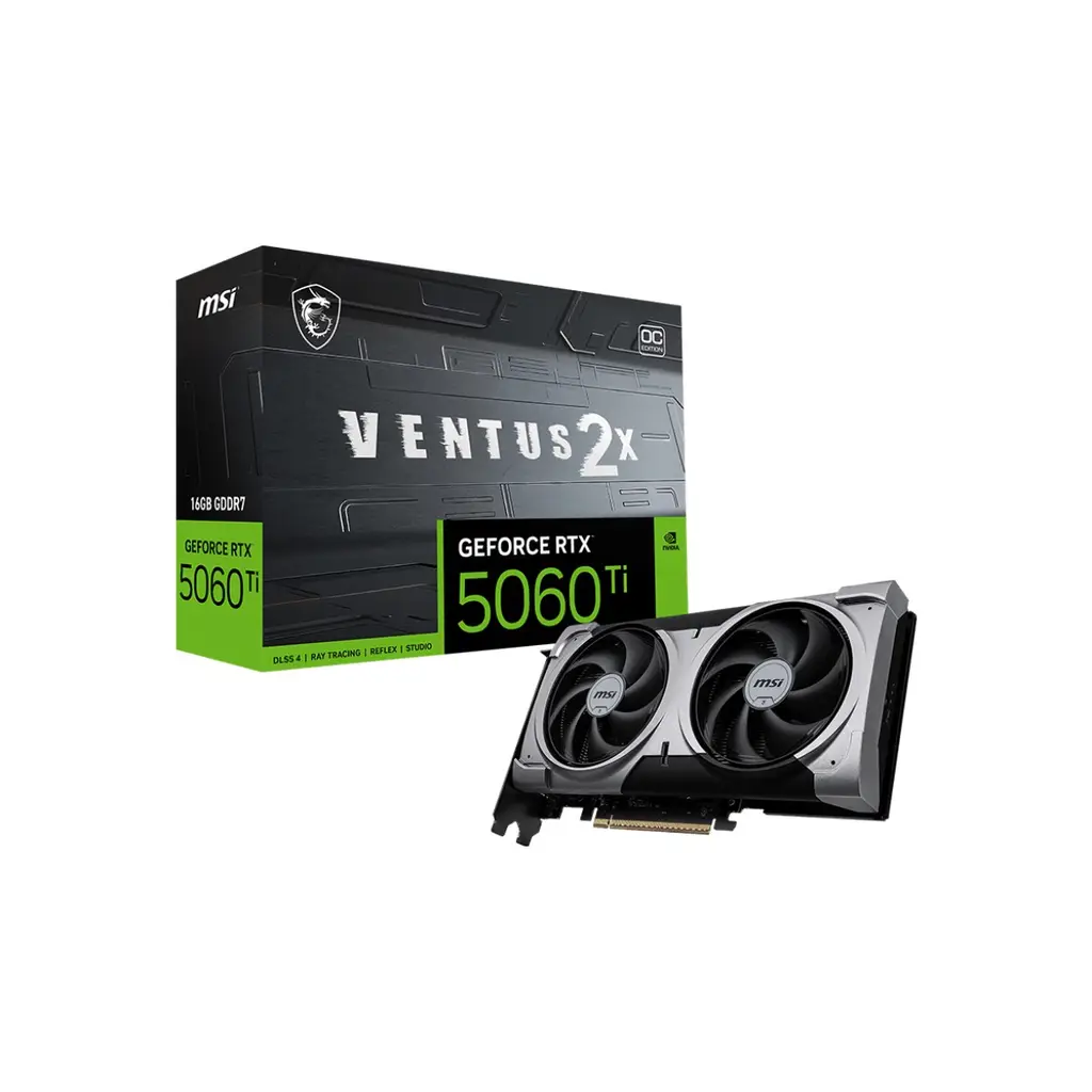 MSI VGA GEFORCE RTX 5060 TI 16G VENTUS 2X OC PLUS RTX5060TI 16GB GDDR7 128B DX12 PCIE 5.0 X16 (3XDP 1XHDMI)
