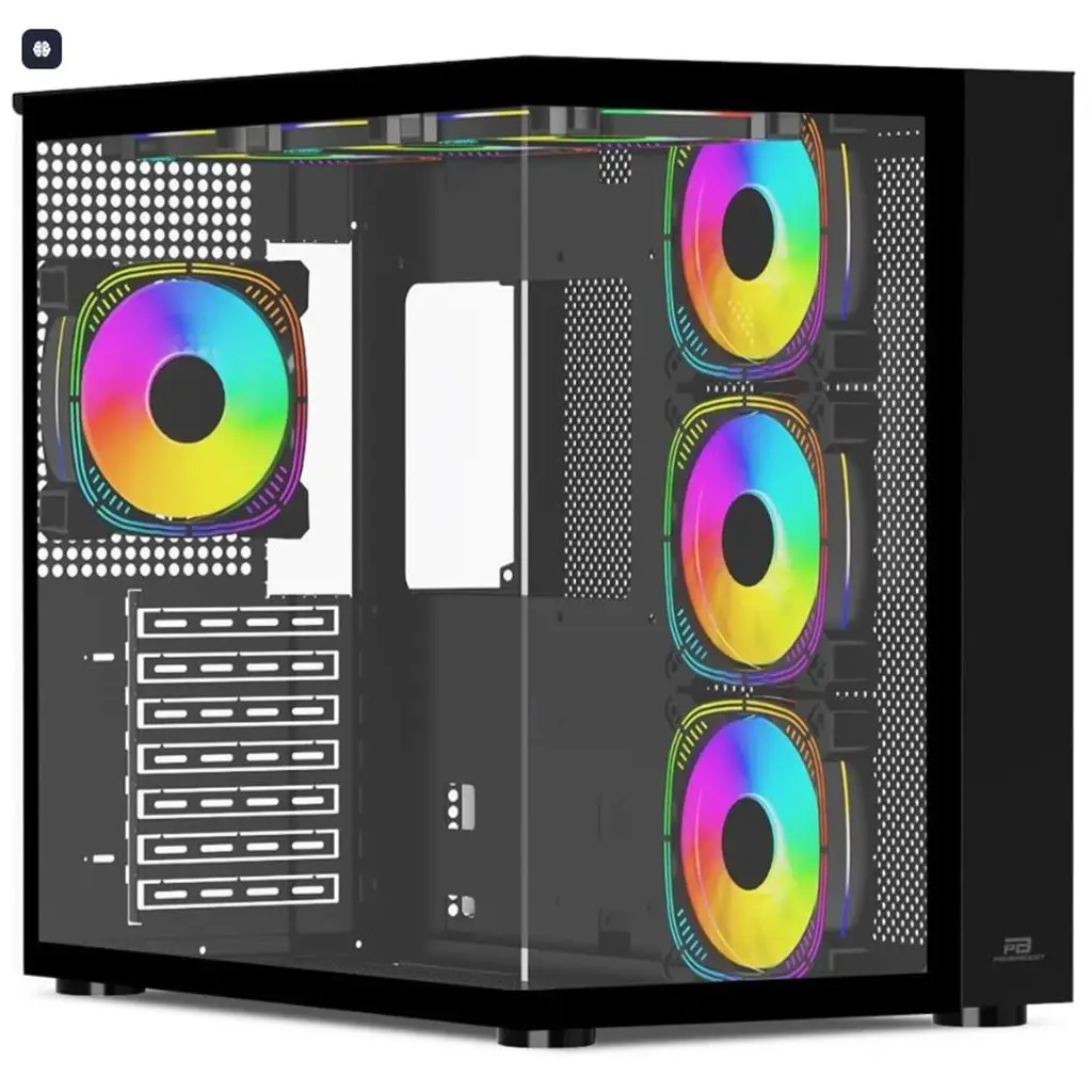 PowerBoost PB-SS02B Sea View USB 3.0, ATX 7 x ARGB Fanlı, Siyah Kasa
