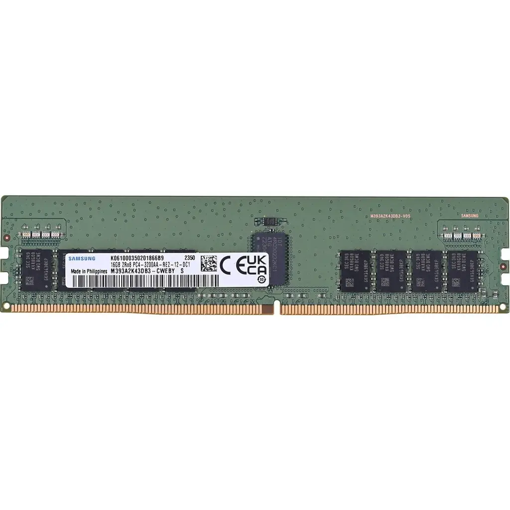 SAMSUNG SAMR3200/16 16GB 3200MHz DDR4 ECC SERVER RAM (DELL R640 / R740 / HPE DL380 Gen10 UYUMLU)