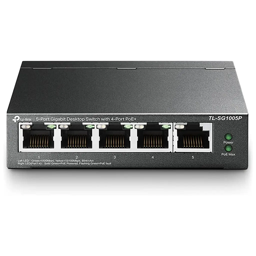 TP-LINK TL-SG1005P 5-Port Gigabit Desktop Switch with 4-Port PoE / Omada Runrate