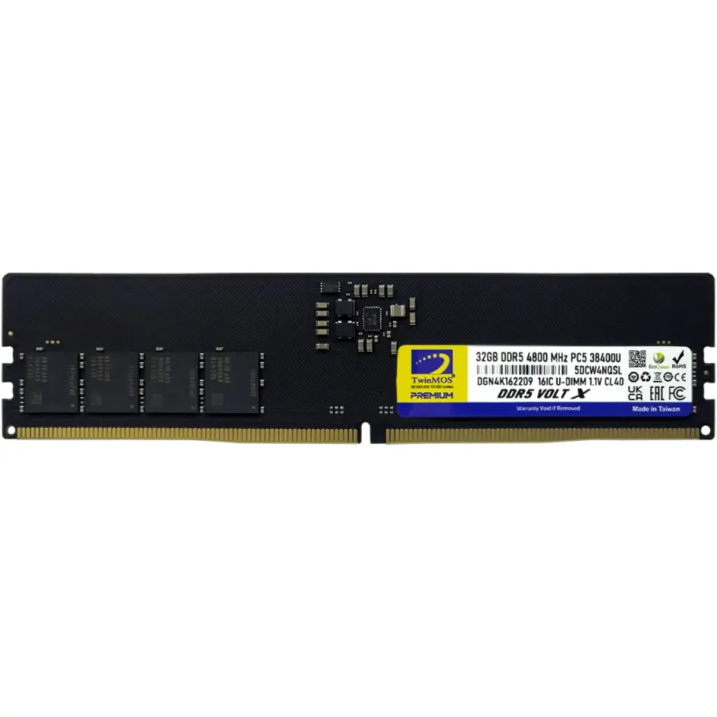 TwinMOS TMD532GB4800U40, 32GB, DDR5, 4800MHz, CL40, 1.1V Desktop Ram