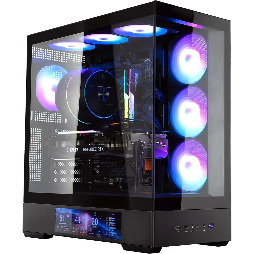 Zalman P40 DS 4*ARGB Fanlı Siyah ATX Mid Tower 9.1'' LCD Gaming Oyuncu Kasası